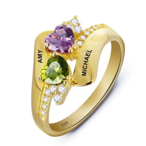 ring-ladies-24kt-gold-plated-personalised-birthstone-couples-1002