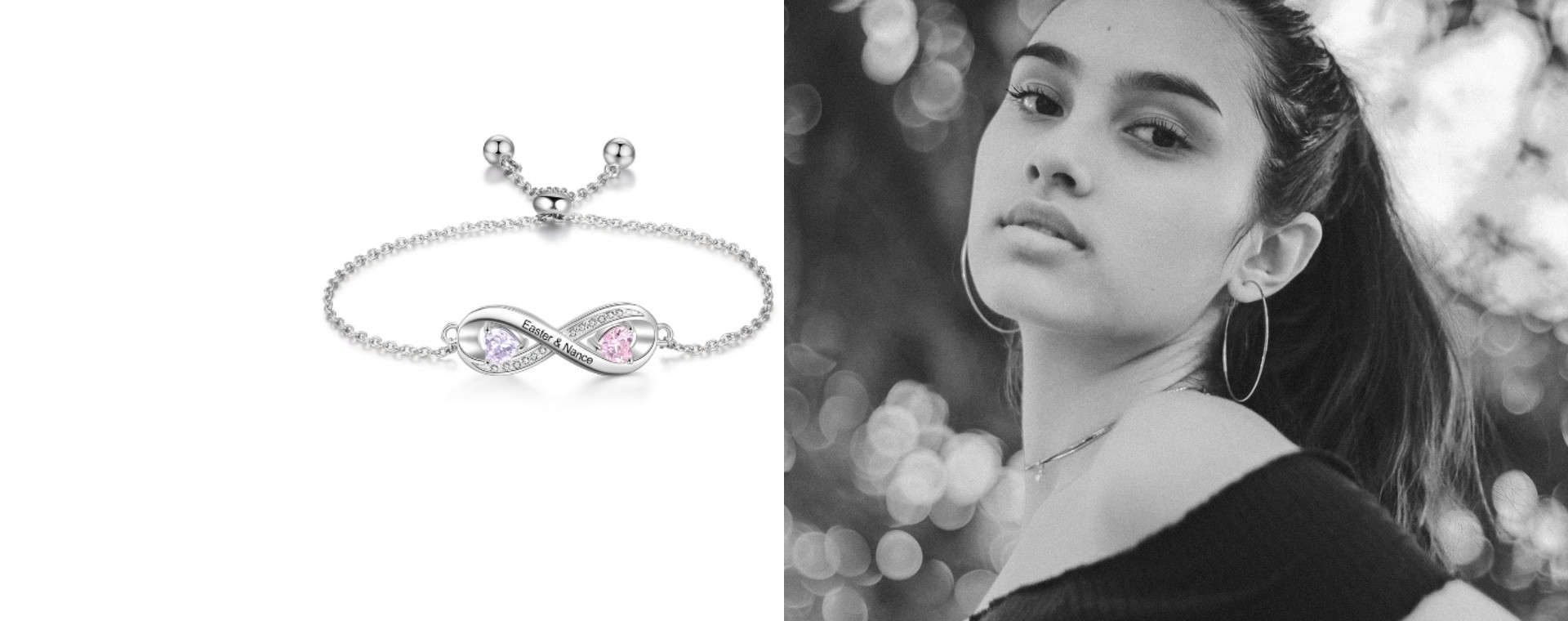 Adjustable Personalised Infinity Bracelet