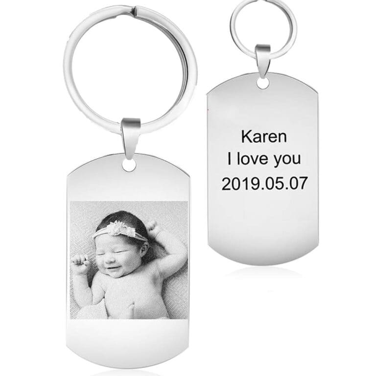 Photo Keyring With Engraving Stainless Steel Your Jewellery Shop NZ